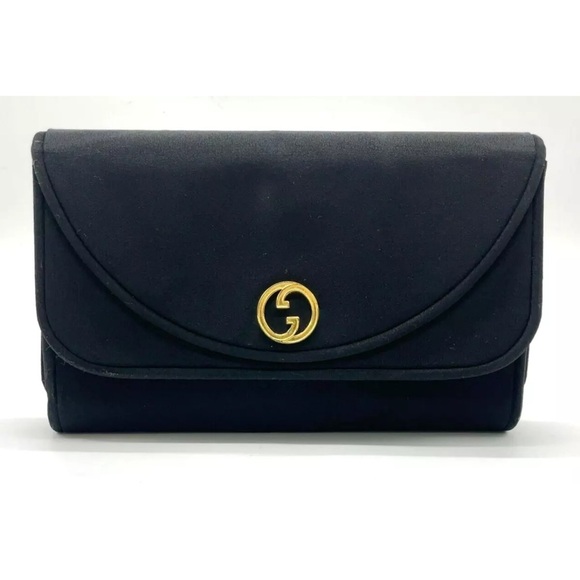 Authentic  GUCCI Black Chain Clutch Shoulder Bag/ original Gucci chain included - Picture 2 of 16